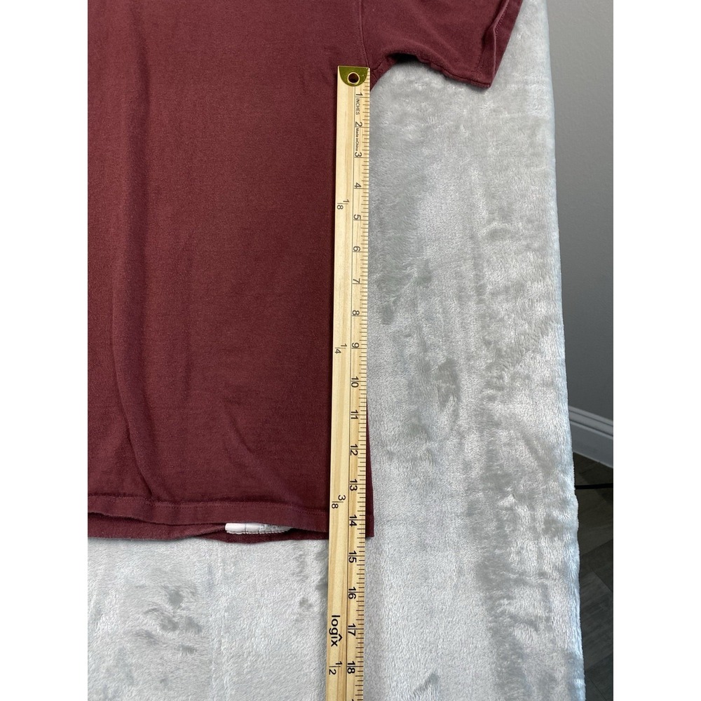 CHAMPION Men's (Size Medium) Burgundy Red Short Sleeve Spellout Logo T-Shirt Top - Picture 4 of 10
